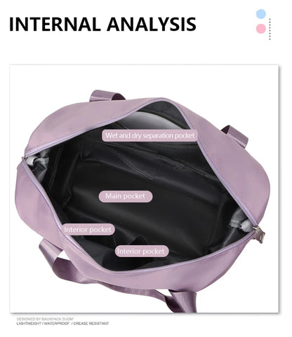 UNIXINU Carry On Travel Duffle Bag Nylon Waterproof Sports Gym Tote Bags for Women Large Capacity Storage Luggage Handbag.