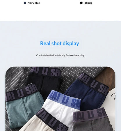 Neuankömmling Herrenunterwäsche, 100 % Baumwolle, antibakteriell, Herren-Boxershorts, atmungsaktiv, bequem, mittelhohe Slips, Herrenunterwäsche