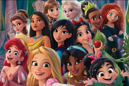 Disney Princess Puzzle Elsa Ariel Snow White Jigsaw Puzzles for Girl Children's Educational Toys Diy Gift108/200/300/500/1000Pcs