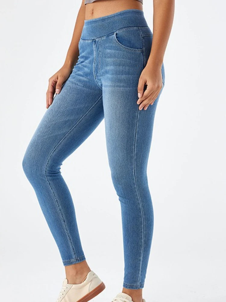 Jeans Women Denim Pant Long Pants Yoga Slim Mom Jeans High Waist Sheath Trousers Casual Pocket Y2k Streetwear Elegant Work 2025.