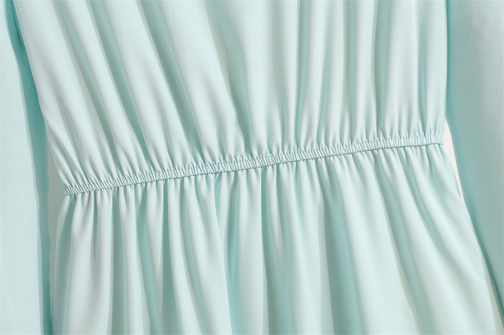 Frühling Herbst Mode weibliche Vestidos solide volle Ärmel O-Ausschnitt lässig Chiffon Kleid Frauen muslimischen langen Kleid Maxi kleider