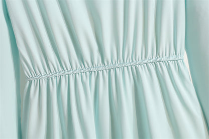 Frühling Herbst Mode weibliche Vestidos solide volle Ärmel O-Ausschnitt lässig Chiffon Kleid Frauen muslimischen langen Kleid Maxi kleider