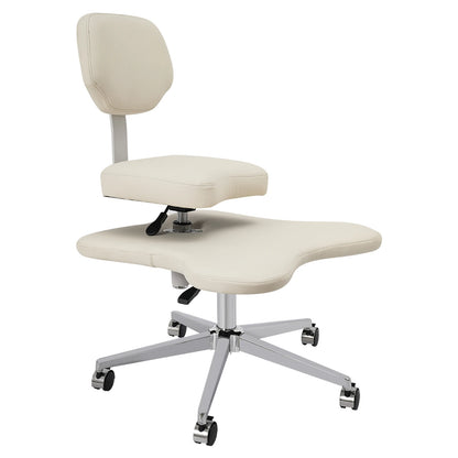 Cross Schreibtischstuhl mit Lordosenstütze |   Ergonomischer Bürostuhl |   Sitzhöhe und Fußpolster, verstellbarer Meditationsstuhl/Schwarz/Weiß