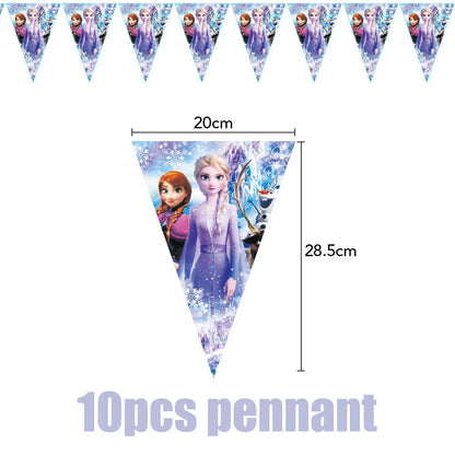 Disney gefroren Geburtstag Dekorationen Mädchen Papier Geschirr Teller Servietten Tassen Schnee königin Geburtstag Deko Hintergrund Luftballons Lieferungen