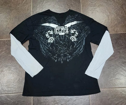 Y2K Oversized Long Sleeve Tapout T-Shirt Hip Hop Gothic Streetwear Unisex Couple Tee Summer Casual Fashion Round Neck Loose Fit