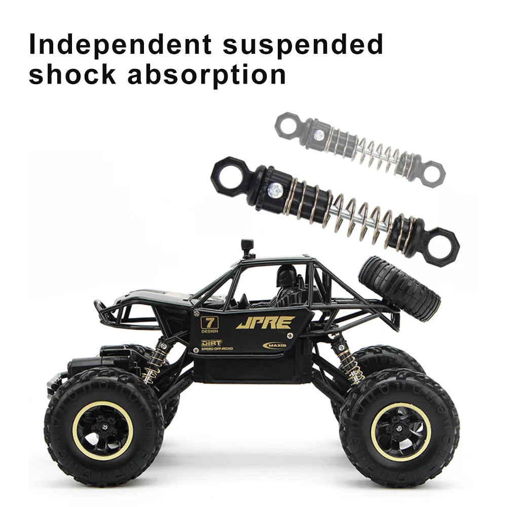 Off-Road vehicle 4WD Drive 2.4GHz Remote Control 45-degree Climbing Car Toy for Sandy Rocky Terrain Gifts for Boys Age 6-12.