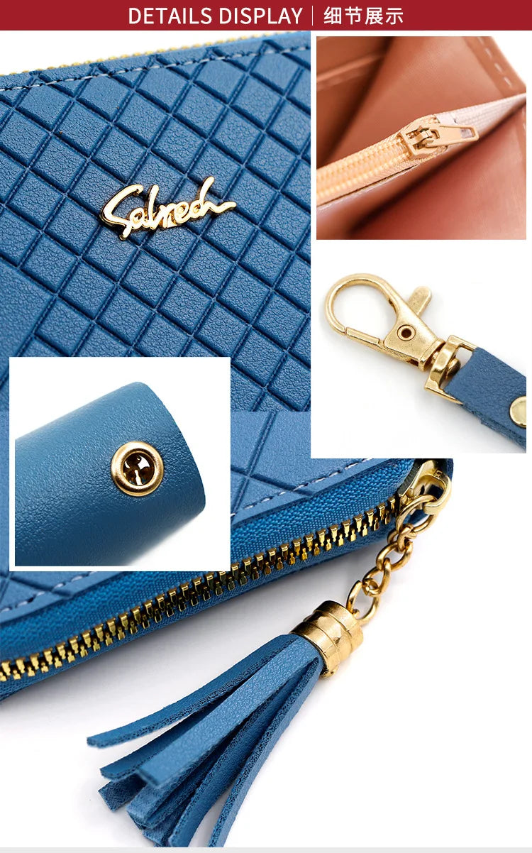 Zipper Money Coin Purse Women Card Holder Long PU Leather Clutch Wallet Large Capacity Lady Wristlet Phone HandBags Money Pocket.