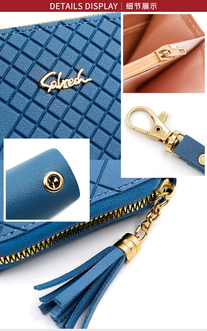 Zipper Money Coin Purse Women Card Holder Long PU Leather Clutch Wallet Large Capacity Lady Wristlet Phone HandBags Money Pocket.