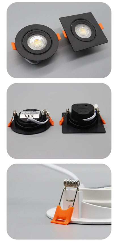 10 stücke CCT Spot Downlight Einbau LED Decke Licht 3 Farbe Eingestellt AC100-240V Zifferblatt Schalter 3000 K/4000 K/6500 K Innen Beleuchtung