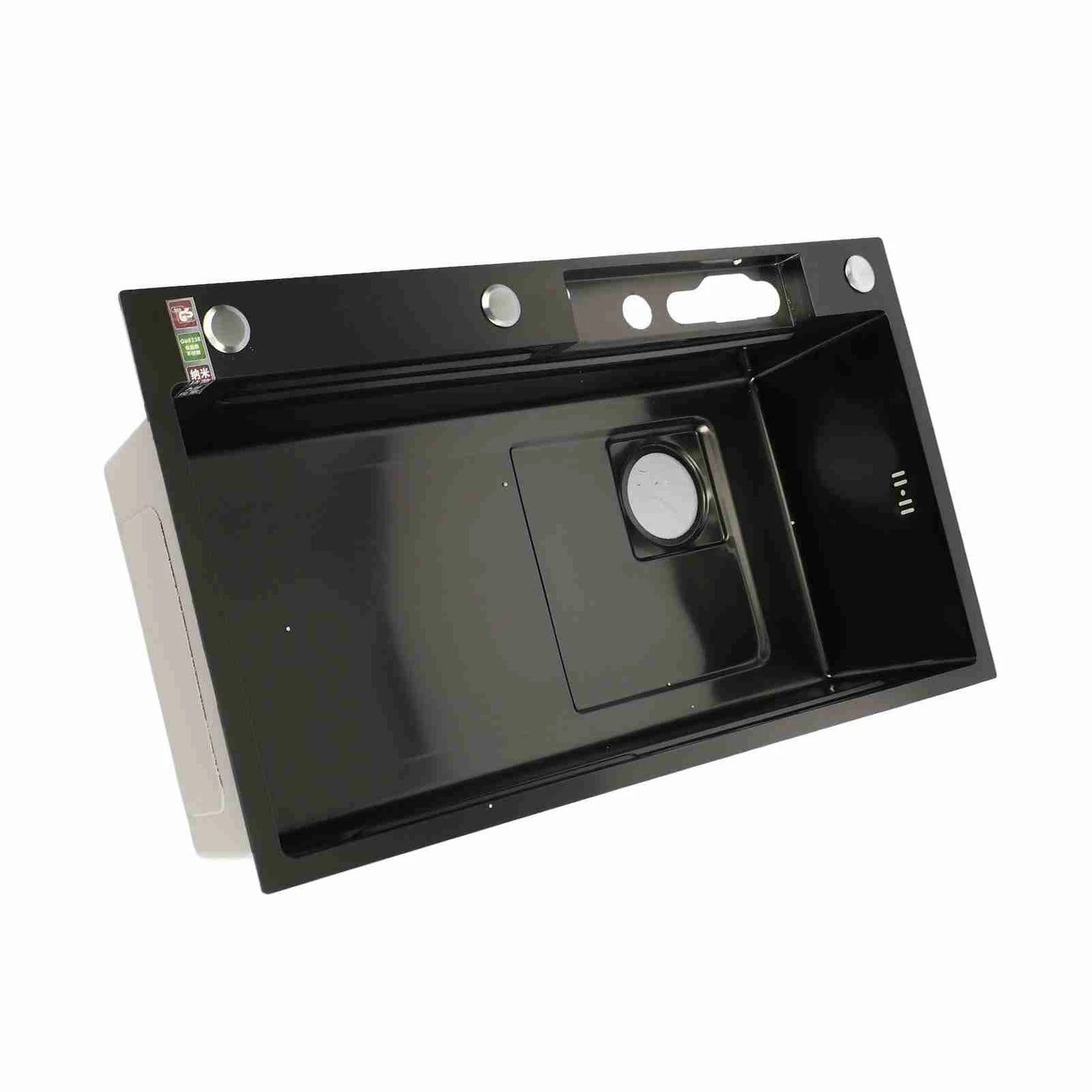 Intelligente Küchenspüle aus Edelstahl, verdickte gebürstete Oberfläche, großes Fassungsvermögen, Waschbecken mit Digitalanzeige, Küchenspüle