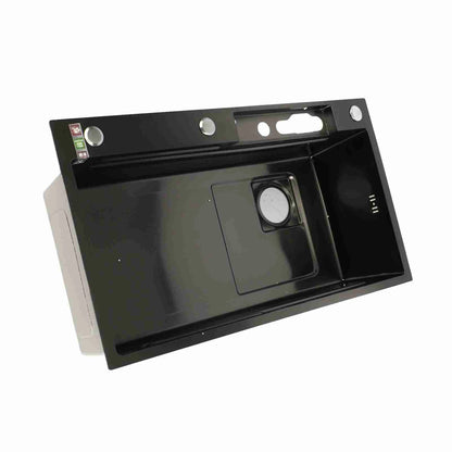 Intelligente Küchenspüle aus Edelstahl, verdickte gebürstete Oberfläche, großes Fassungsvermögen, Waschbecken mit Digitalanzeige, Küchenspüle