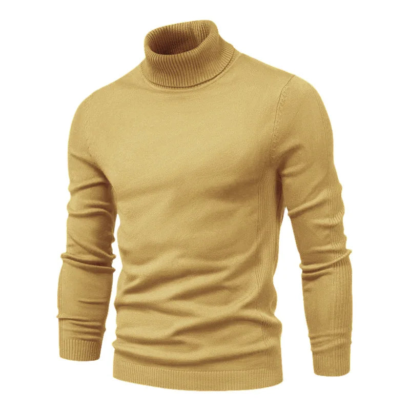 New Winter Men's Turtleneck Thick Sweaters Casual Turtle Neck Solid Color Quality Warm Slim Turtleneck Sweaters Men Pullovers To.