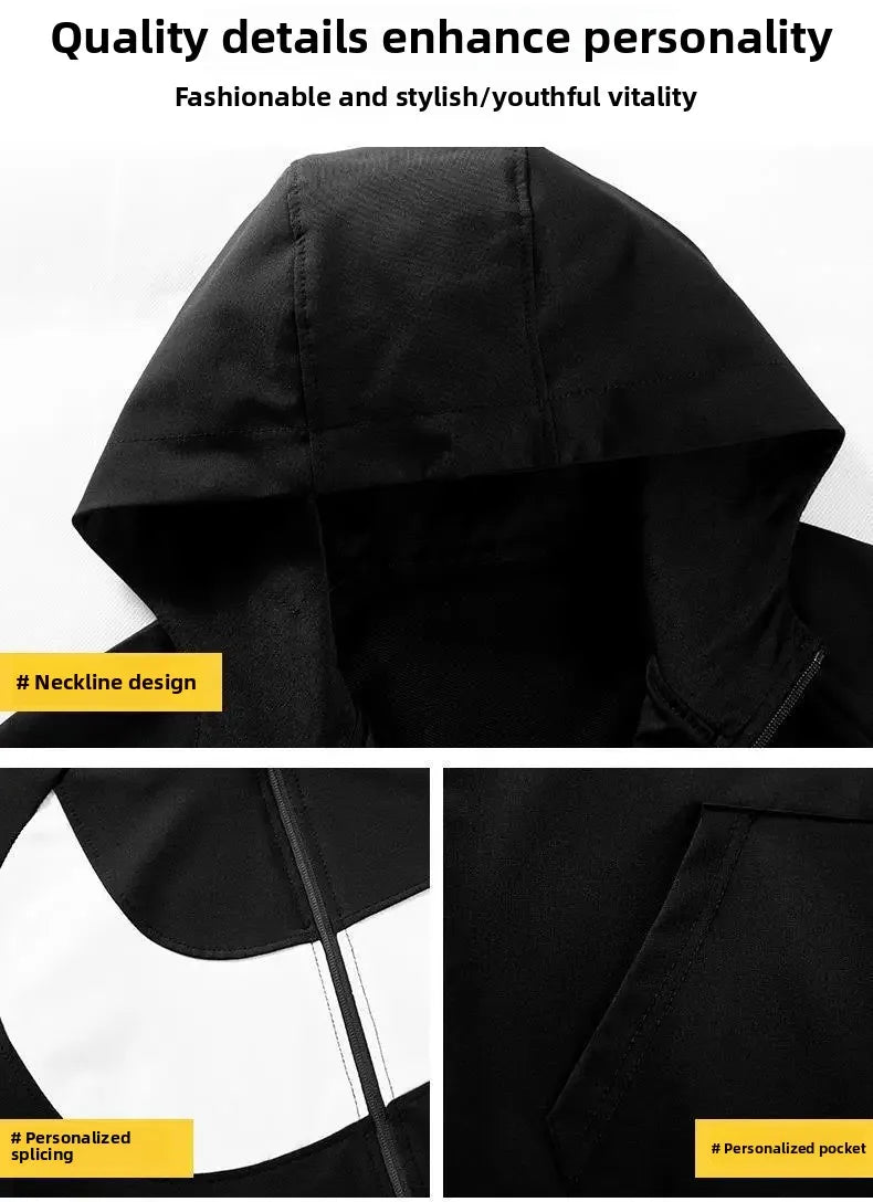 Autumn Winter Loose Hooded Long Sleeve Zipper Jacket Pants Trendy Set Men's Clothing New Hot Sale Of The Season Style Casual Out.