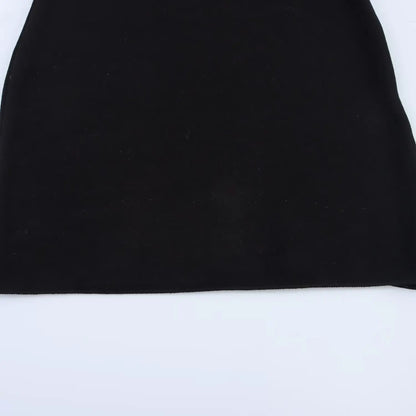 TRAFZA Weibliches Sommer-Sexy-dünnes Kleid, 2-farbig, fester quadratischer Kragen, ärmellos, rückenfrei, Blumendekoration, Damenmode-Kleider.