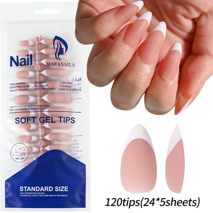 100Pcs Light Pink Press on Nails Short Medium Square Wearable Fake Nails Tips 10 sizes Full Cover False Nails Finger Decoration