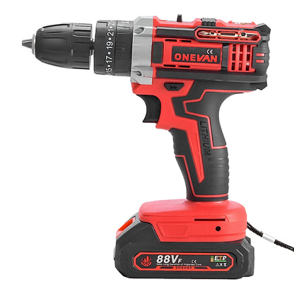 ONEVAN 500W Elektrische Schlagbohrmaschine Set Hammer 38N.M Bohrer Akkuschrauber Holzbearbeitung Elektrowerkzeuge Für Makita Batterie Pin