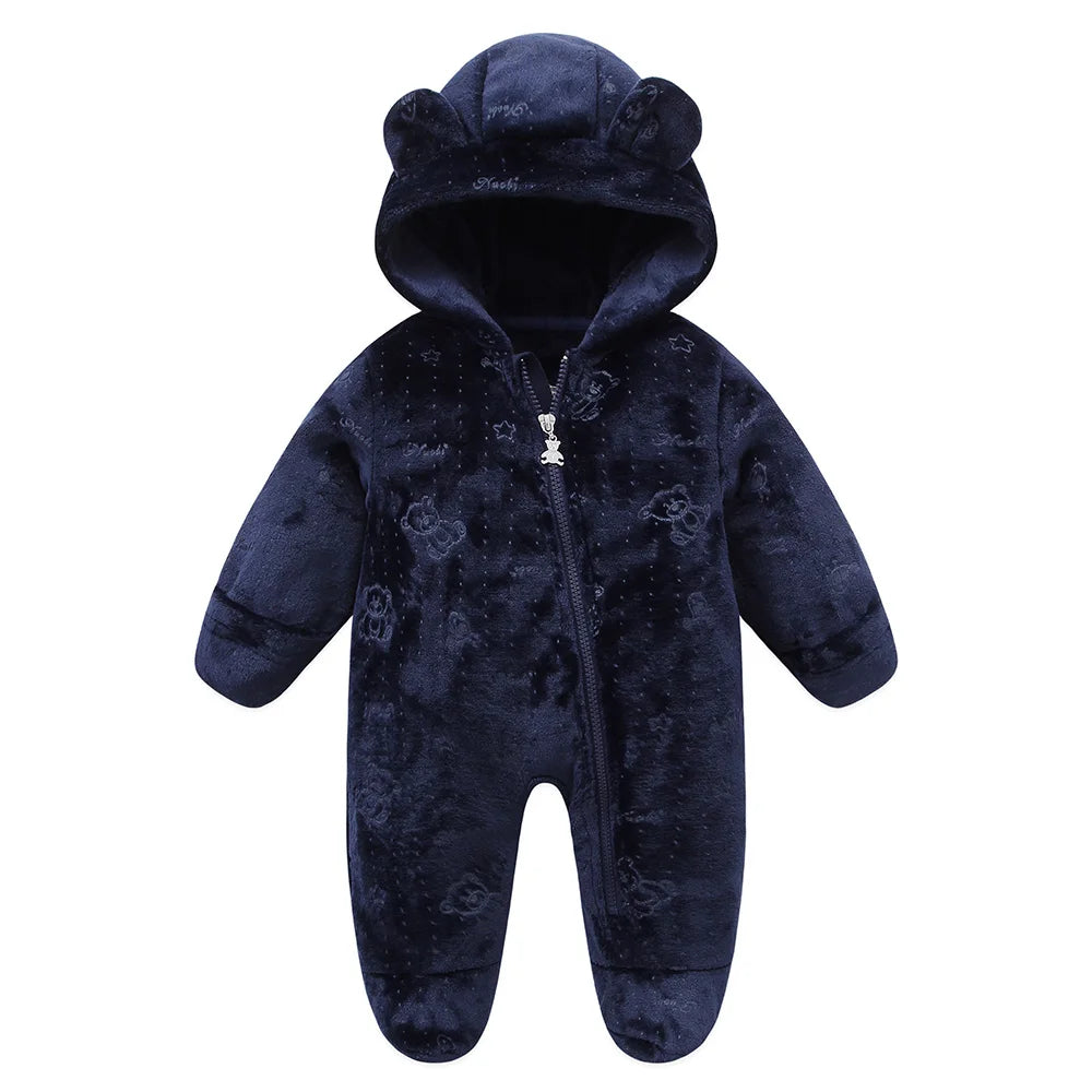 Neugeborenen Baby Flanell Strampler Weiche Warme Herbst Winter Body für Jungen & Mädchen Cartoon Print Overall 0-19M neugeborenen Baby Kleidung