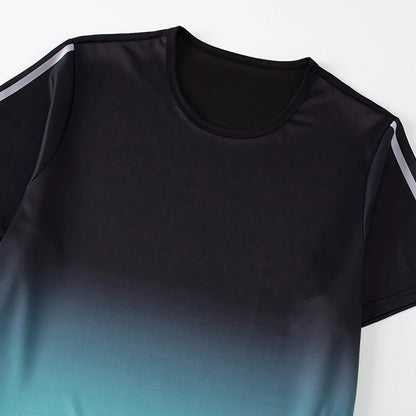 2pcs Summer Men's Quick drying Sports Suit Loose And Comfortable Round Neck Short Sleeved T-shirt Versatile Running Pocket Short