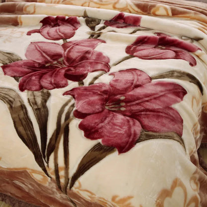 Ultra Soft Cozy Flowers Rose Throw Blanket Microfiber Heavy Fluffy Fleece Blanket for Home Bed Dormitory.