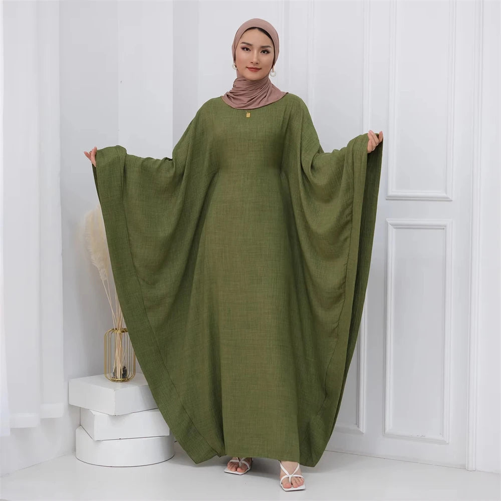 Batwing Abaya Damen Arabic Muslim Modest Dresses Kaftan Jalabiya Kebaya Caftan Marocain Vestidos Robe Longue Femme Musulmane.