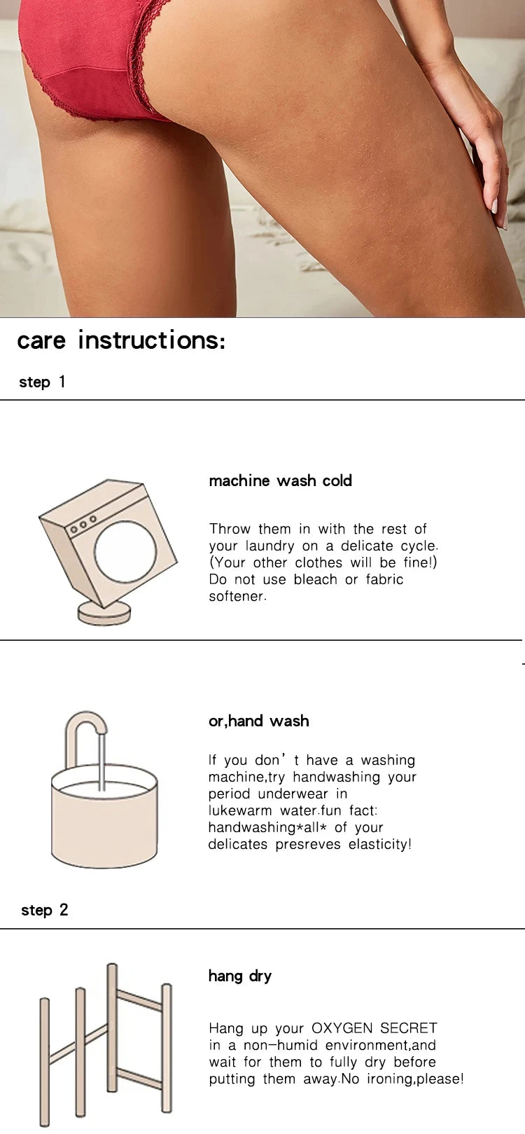 2pcs plus size Menstrual Panties 4 Layers Leak-proof Physiological Period Underwear Briefs Breathable Pants For Women.