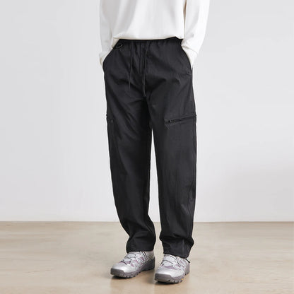 Men's American Overalls Spring and Autumn 2025 New Slim Scimitar Pants All-match Drawstring Casual Pants Wide-leg Pants
