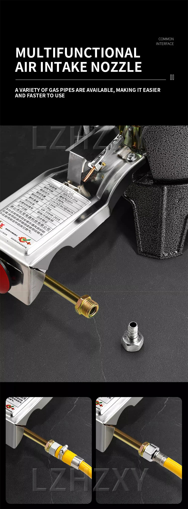 Low-pressure Fierce Fire Gas Stove Commercial Single-hole Liquefied Gas Burner for Hotel Restaurant Energy-saving Gas Cooktop.