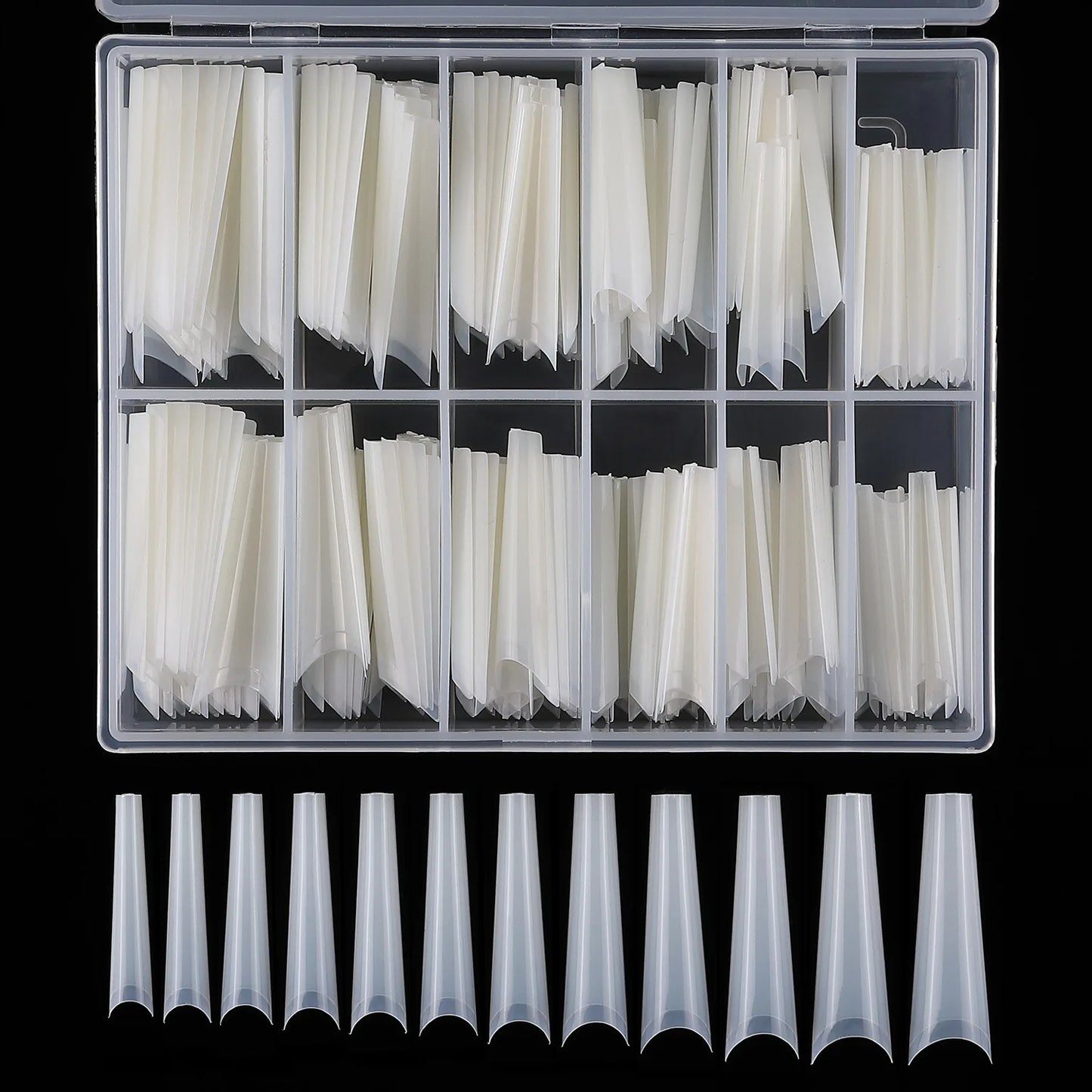 240PCS/Box False Nail Tips Square Straight Extra Long Half Cover Nails Artificial Acrylic False Nail Tips Press On Manicure Tool