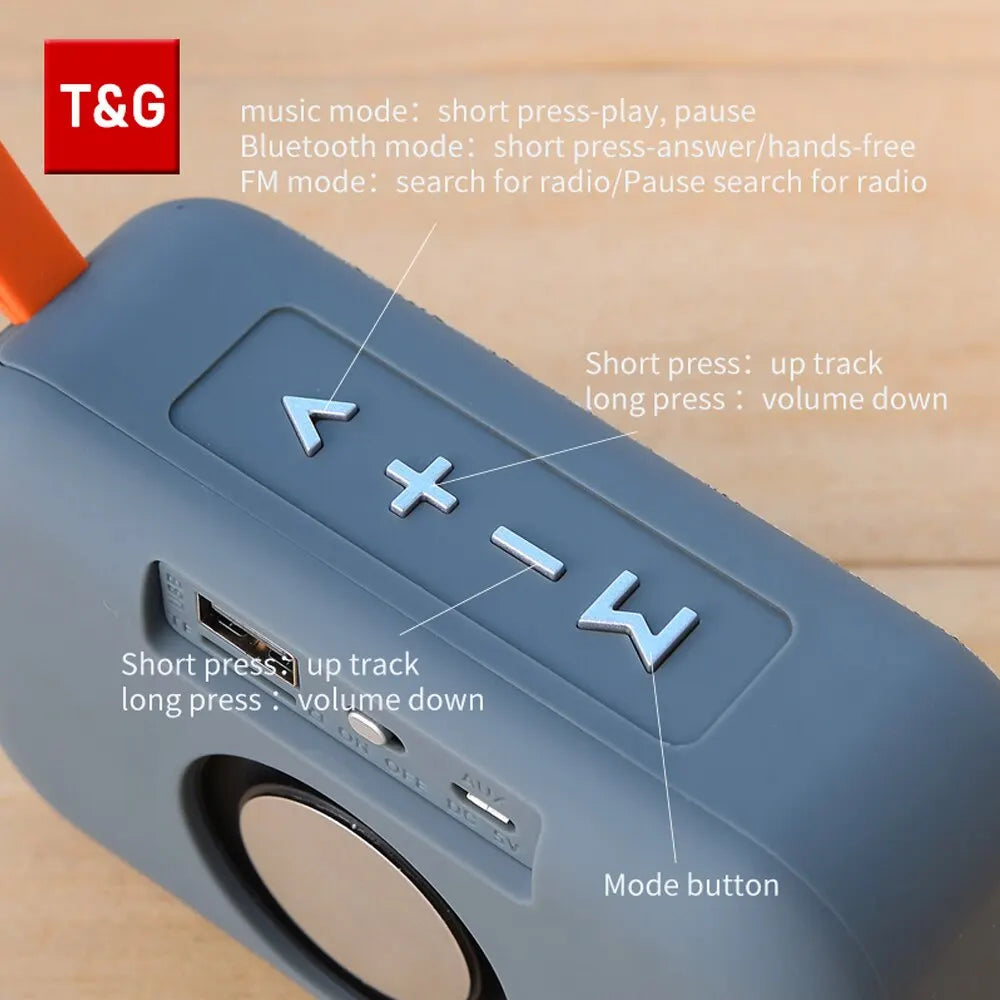 Speaker TG506 Portable Mini Wireless Soundbar Bluetooth 5.0 Outdoor Indoor HIFI Loudspeaker Support TF Card FM Radio Waterproof.