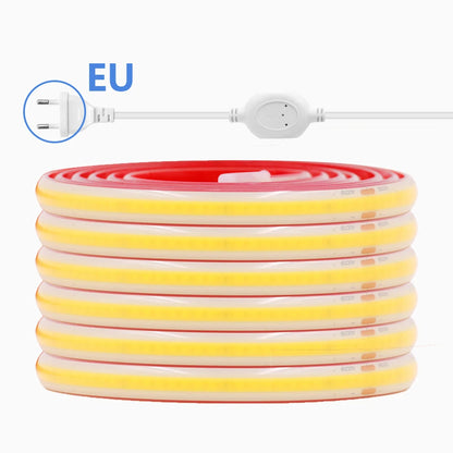 COB LED Streifen Licht Dimmer Schalter EU UK Power Kit 220V 230V 3000K 4000K 6000K 288LED Helle Flex Band Wasserdichte Lineare Beleuchtung