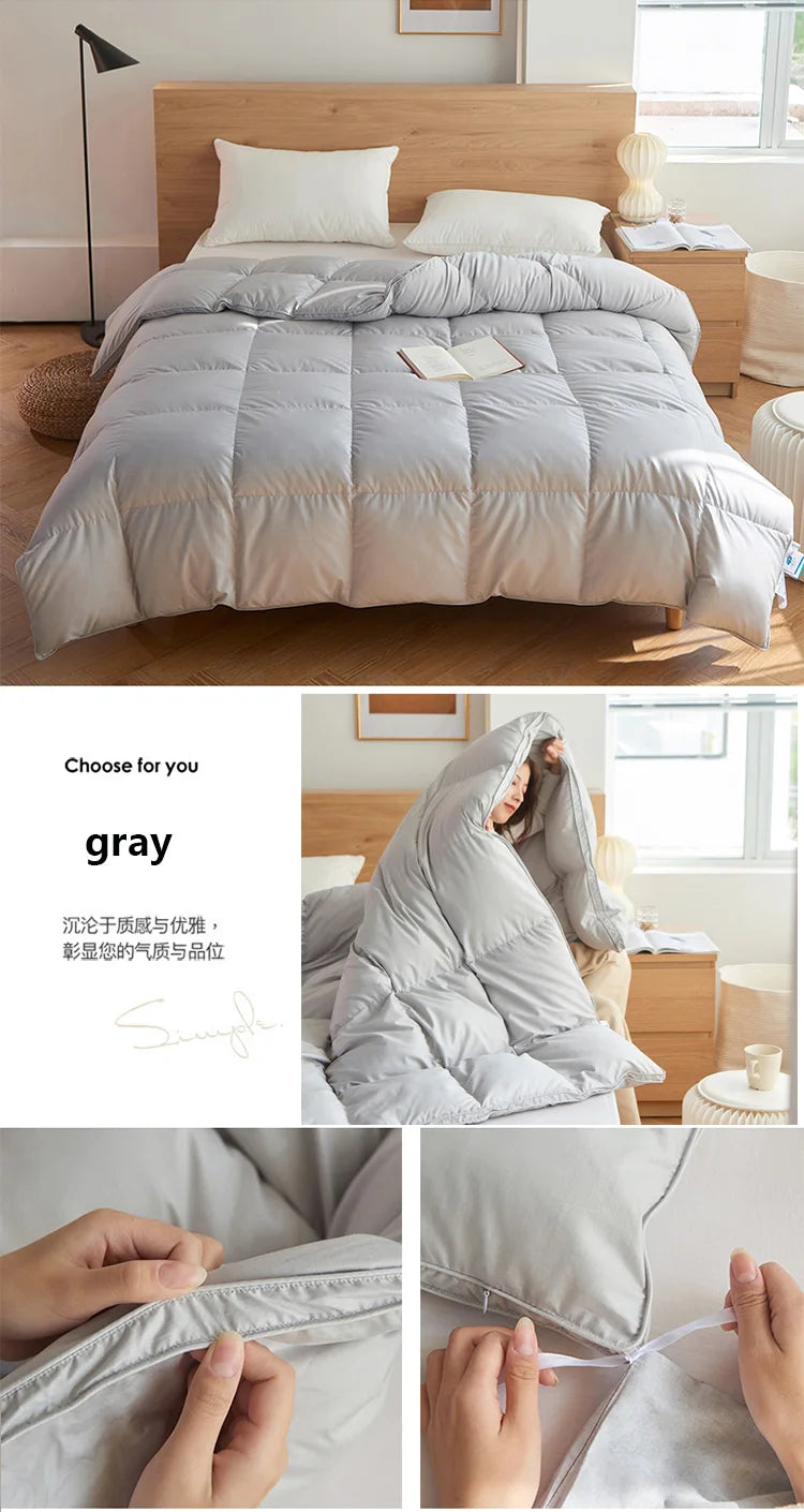 KDJEIKZ  Winter Cotton Goose Down Quilt Five-Star Hotel Duvet Super Soft Fluffy Queen King Full Size Four Seasons Duvets Blanket.