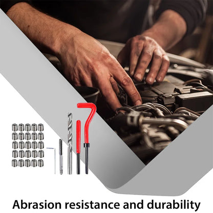 131-teiliges Gewindereparatur-Werkzeug-Set M5/M6/M8/M10/M12 Handwerkzeug zur Wiederherstellung beschädigter Gewindeschraubenschlüssel Spiralbohrer