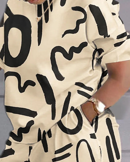 Women Casual Short Sleeve Outfit 2024 Summer Fashion Letter Printed O Neck Pocket Suit Female T Shirt Top Shorts Two Pieces Set.