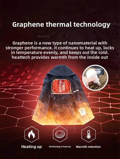 Maxbarley Winter Sportswear Set Mens Retro Training Thick Fleece Jacket + Pants Two Piece Set Casual Ski Running Tracksuit Suit.