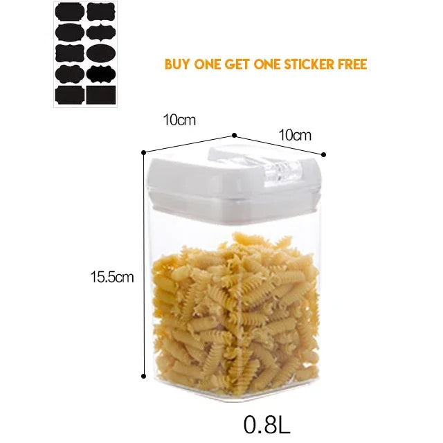 Air-Tight Food Storage Container for Cereals Easy Lock Sealed Jar Plastic Transparent Milk Powder Grains Candy Kitchen Organizer