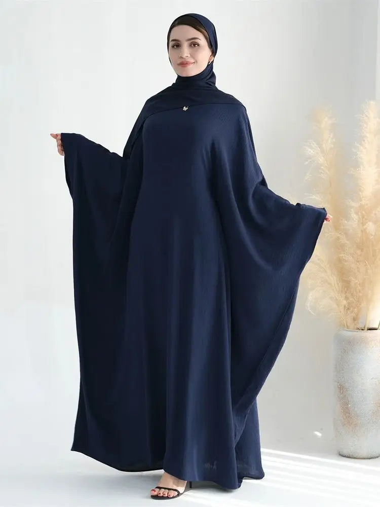 Ramadan Eid Baumwolle Leinen Khimar Abaya Set Dubai Muslim Sets Hijab Kleid Kaftan Abayas Kaftan Marocain Femme Vestidos Para Mujer