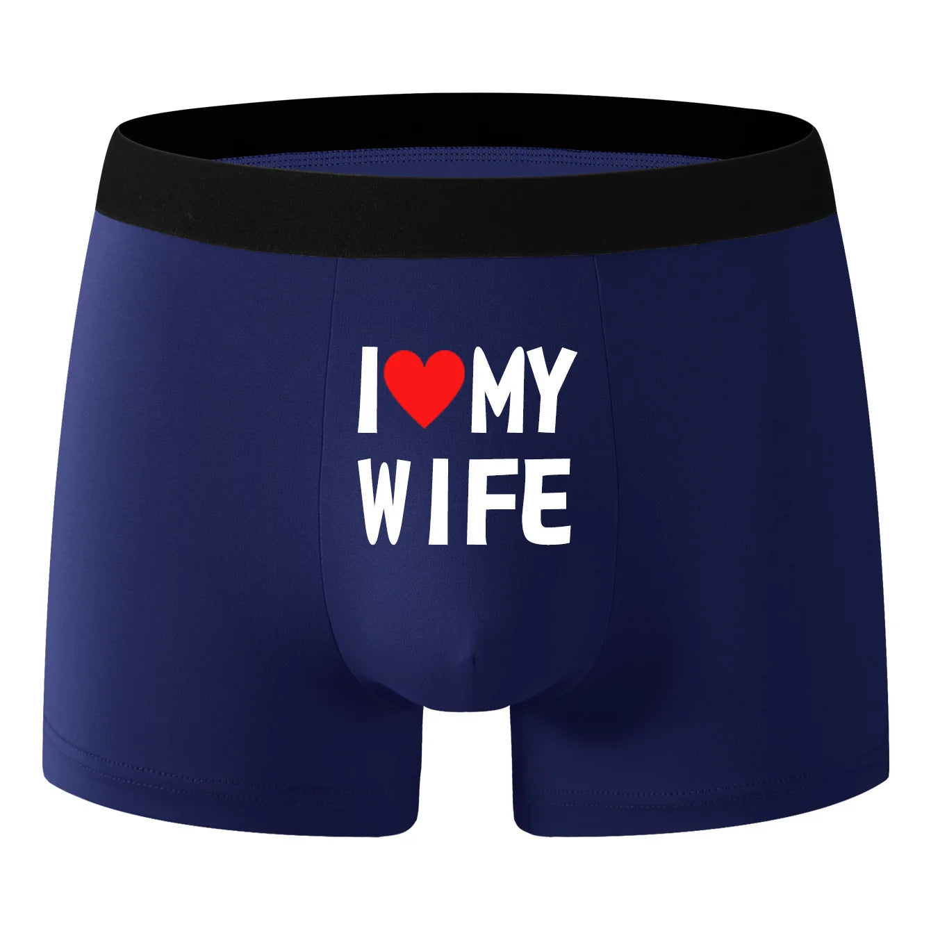 2PCS Herz Muster Männer Unterwäsche Schwarz Einfarbig Männer Boxer Mode Personalisierte Druck ICH Liebe Meine Frau Unterhose mann Geschenk