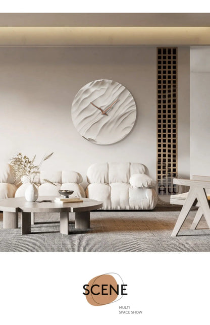 Stumme Wanduhren für Wohnzimmer, moderne runde Uhr, simulierte Stummuhr, fortschrittliches Licht, luxuriös, dekorativ, Wohnzimmer