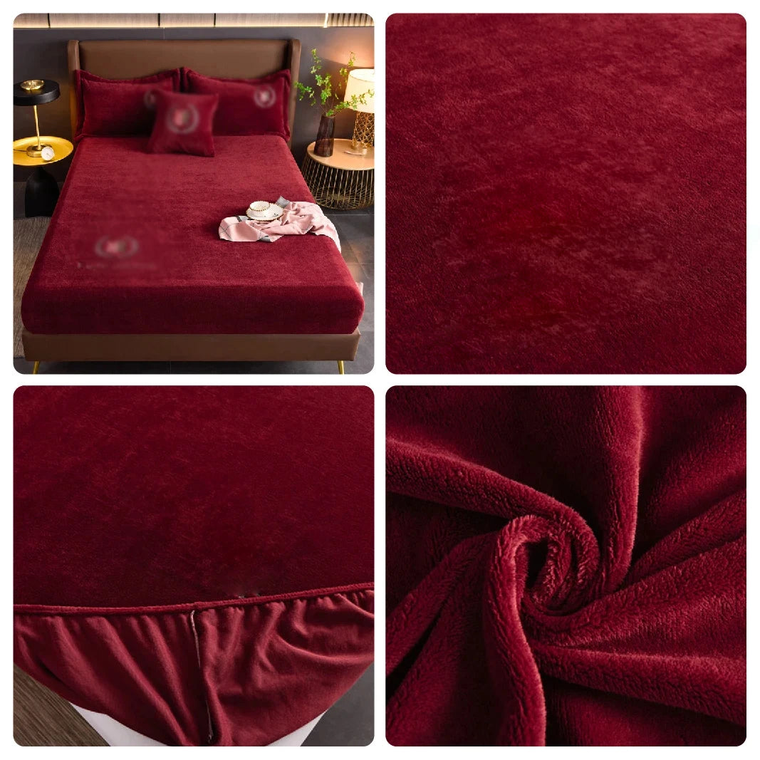 Thickened Velvet Mattress Cover High-quality Solid Color Bedspread Latex Mattress Elastic Soft Mattress Covers 160/180/200x200cm.