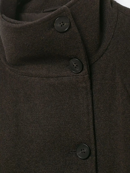 TFMLN Lange Mäntel für Damen mit Stehkragen, 2025, Winter, neuer Trenchcoat mit Gürtel, Vintage, einfache Oberbekleidung, elegante Mode, weiblich