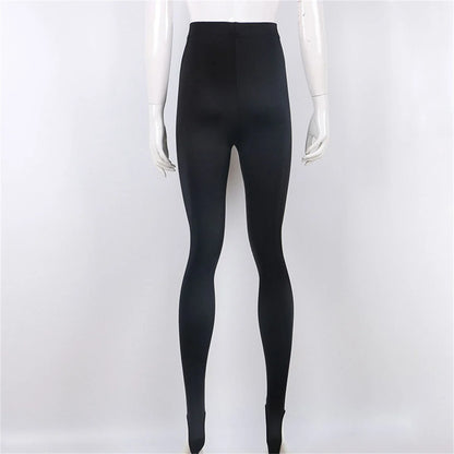 Korean Fashion Winter Black Slim High Waisted Skinny Y2K Women Tight Pants Sexy Glitter Casual Club 2025 Leggings Pants Long.