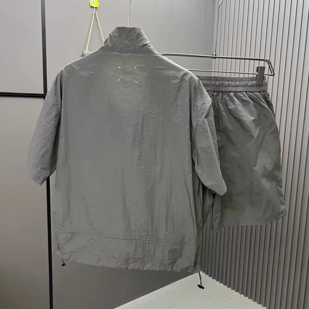 Casual Summer Sports Suit For Men Trendy Brand Short Sleeve Polo Shirt 2024 New Arrival Fashionable Mens Wear One Tower.