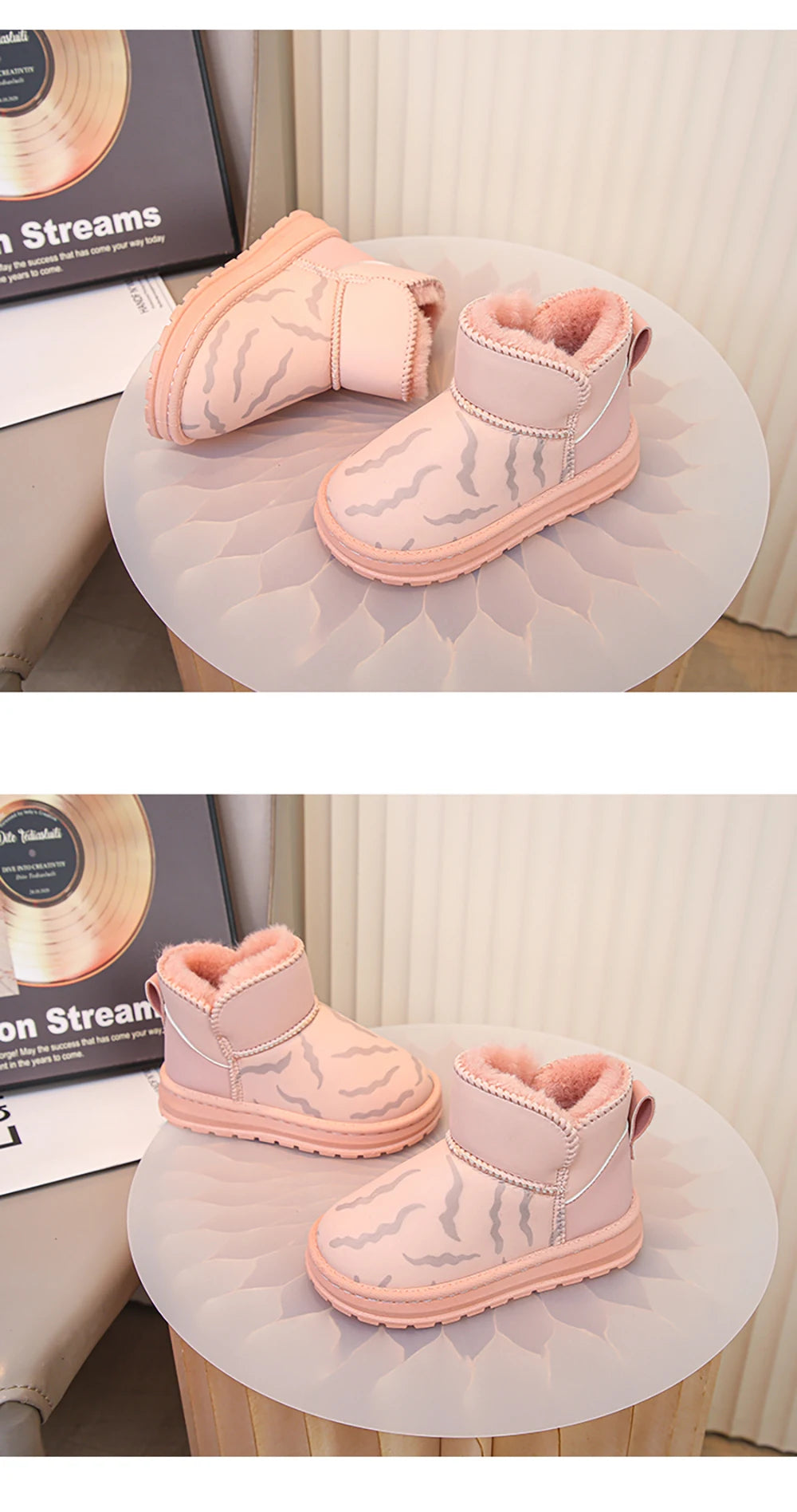 Winter Plush Boots For Children Thick Warm Faux Fur Snow Boots Soft-soled Anti-slippery Boy's Girl's Warm Boots Winter Shoes Kid.