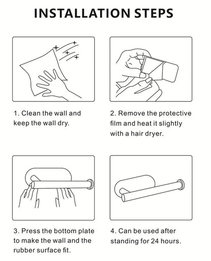 Papierhalter aus Edelstahl, weiß, selbstklebend, Wandhalterung, Ständer, Küche, Badezimmer, Toilettenpapier, Handtuch, Seidenrollenregal, gebürstetes Gold