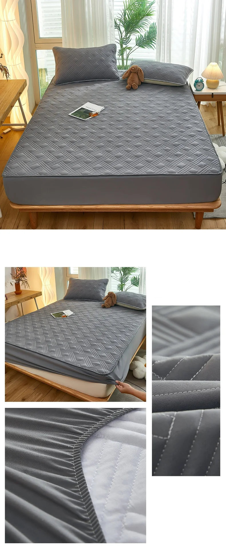 Printed Bedspread Bed 90/120/150/180cm Cover Thicken Bed Linen Sheets fundas de colchón Non-slip Mattress Covers (No Pillowcase).