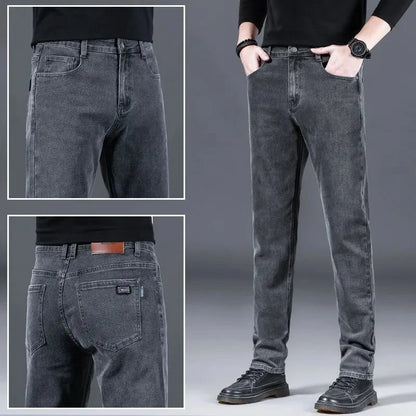 High-End Fashionable Men's Straight Leg Casual Jeans Trendy Loose Fit Autumn Winter New Arrival Versatile Long Trousers.
