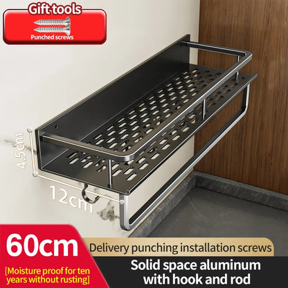 60 cm Breite, verbessertes WC-Aufbewahrungsregal/Badezimmer-Shampoo-Regale, Kleiderbügel, Duschregal, Kleiderbügel, Eckregal