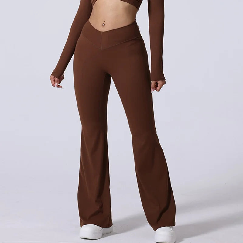 Cloud Hide Blue Sports Leggings Plus Size Long Yoga Pants Women Gym Fitness Running Flared Trousers High Waist Workout Tights.