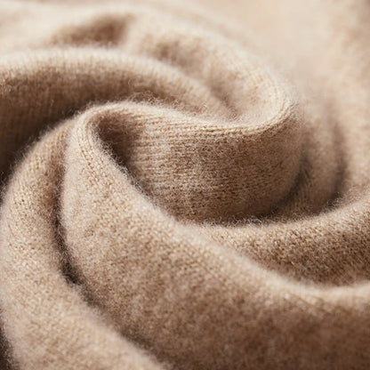 100% Cashmere Sweater Men's Ready-To-Wear Hooded Knitted Pullover Autumn Winter Long Sleeved Sweater Casual Sports Hoodie Top.