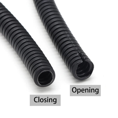 1/5/10M Black Wire Conduit Convoluted Tubing Wire Threading Plastic Sleeve Flexible Split Loom Wire Cover Cable Wrap Protector.